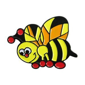 Smiling Bumble Bee Enamel Pin Happy Cute Positive Nature Animal Apparel Gift NWT
